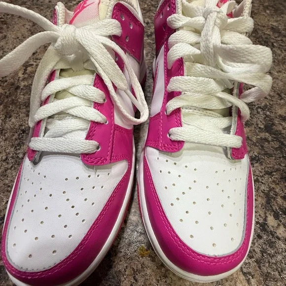 Nike Hot Pink and White Dunks (Big Kids) - Picture 4 of 7